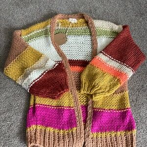 Listicle Multicolor Knit Cardigan